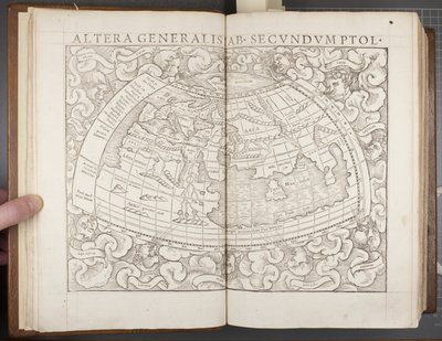 Maapallo, teoksesta Cosmographia, 1544. tekijältä Sebastian Munster