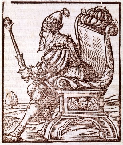 Qubilai (Kubilai Khan, Mongolian Yuan-dynastian ensimmäinen keisari (1215-1294) - S. Munsterin "" Cosmographia" -kirjassa, Pariisi tekijältä Sebastian Munster