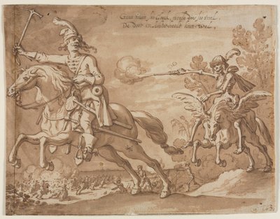 Kuolema hevosen selässä jahtaamassa lentävää ritaria, 1631. tekijältä Sebastian Vrancx