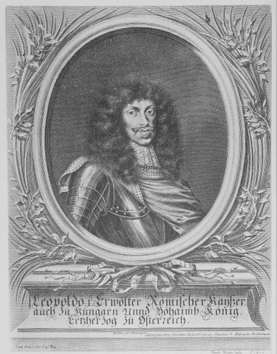 Leopold I, Pyhän Rooman keisari, kaiverrus Bartholomaus Kilian II, 1674 tekijältä Sebastian van Dryweghen