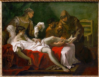Pyhä Antonius Padovan parantamassa nuorta ... tekijältä Sebastiano (attr. to) Ricci