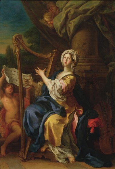 St. Cecilia, 1733 (öljy kuparille) tekijältä Sebastiano Conca
