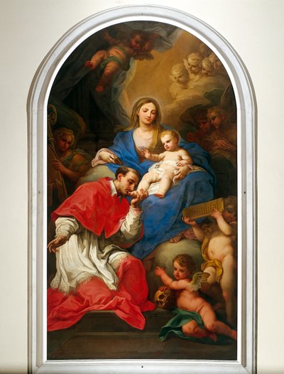 Neitsyt ja Pyhä Kaarle Borromeo, Sebastiano Conca (1680-1764) Aula Magna (luentoteatteri), University Palace, Torino tekijältä Sebastiano Conca