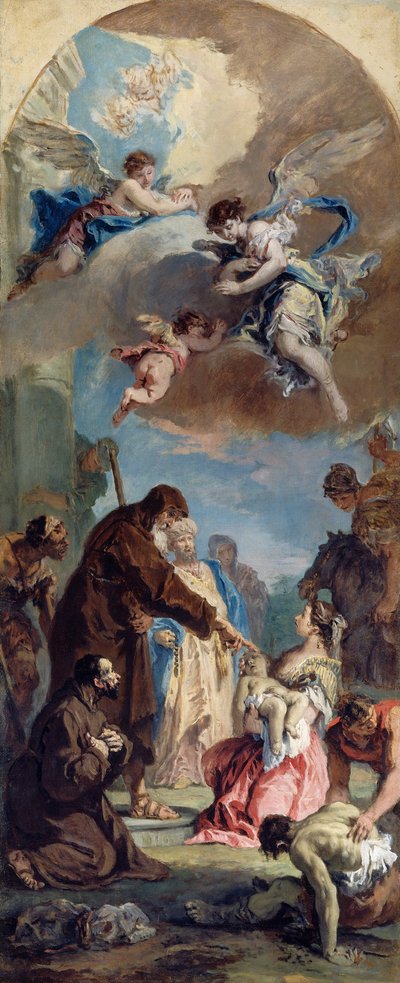 Pyhän Franciscus Paolalaisen ihme, 1733. tekijältä Sebastiano Ricci