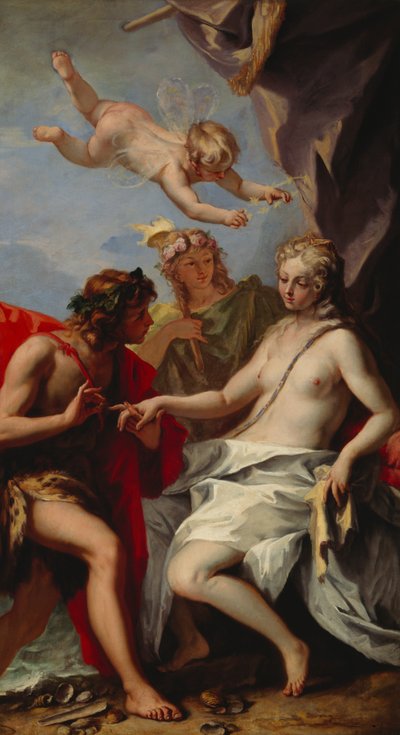 Bacchus ja Ariadne (öljy kankaalle) tekijältä Sebastiano Ricci