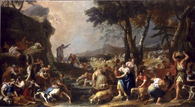 Mooses saa veden virtaamaan kalliosta, 1725-26 tekijältä Sebastiano Ricci