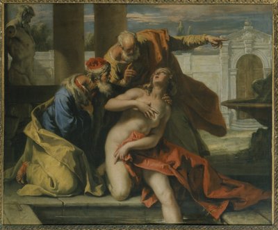 Susannah ja vanhimmat (öljy kankaalle) tekijältä Sebastiano Ricci