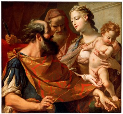 Lapsi Mooses tallaa faraon kruunua, c1685-c1687 tekijältä Sebastiano Ricci