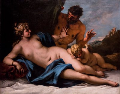 Satyyrin yllättämä Venus, n. 1720/25 (Öljy kankaalle) tekijältä Sebastiano Ricci
