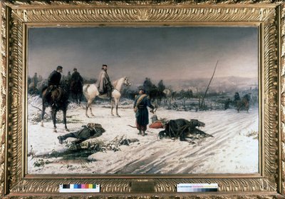 Garibaldi Dijonissa taistelukentällä, S. De Albertisin maalaus. 1877. Risorgimenton museo. Milano tekijältä Sebastiano de Albertis