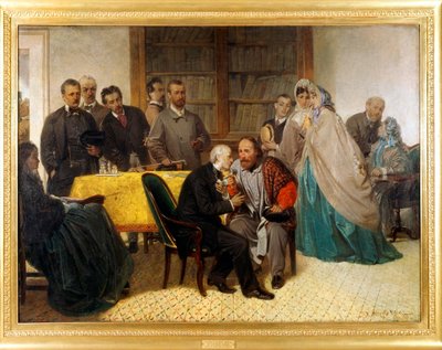 Giuseppe Garibaldin (1807-1882) ja Alessandro Manzonin (1785-1873) tapaaminen tekijältä Sebastiano de Albertis