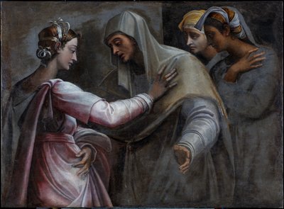 Vierailu - Maria ja Elisabet tekijältä Sebastiano del (c.1485-1547) Piombo