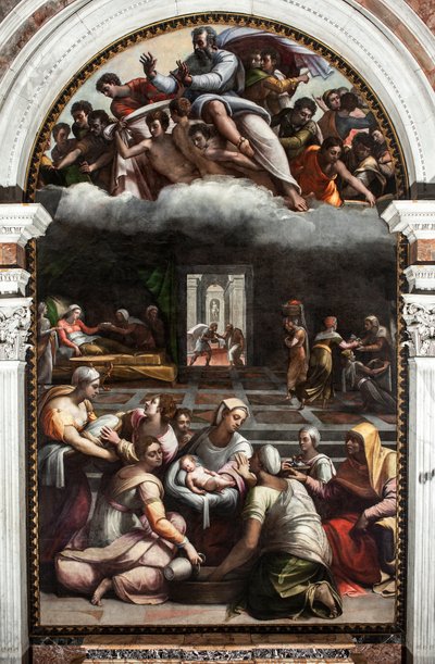 Neitsyen syntymä (maalaus tekijältä Sebastiano del (c.1485 1547) Piombo