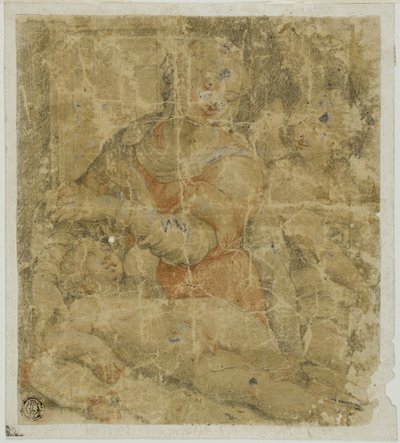 Neitsyt ja lapsi enkelin kanssa tekijältä Sebastiano del Piombo