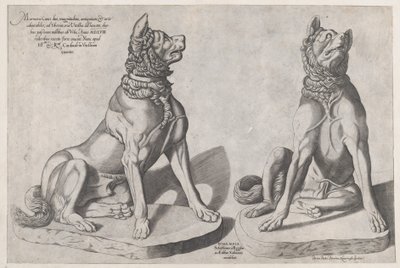 Rooman loiston peili: Kaksi koiraa, 1558, 1558. tekijältä Sebastiano di Re