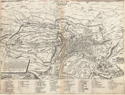 Topografinen kartta modernista Roomasta tekijältä Sebastiano di Re after Giovanni Antonio Dosio