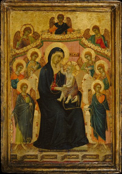 Madonna ja lapsi yhdeksän enkelin kanssa, n. 1315. tekijältä Segna di Buonaventura