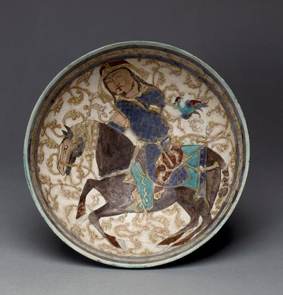 Kulho prinssin kanssa hevosen selässä Iranista (koristeellinen kivitahna) tekijältä Seljuq Dynasty Seljuq Dynasty
