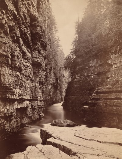 Ausable Chasm - joen yläjuoksulla Table Rockista,c. 1880 (kuva) tekijältä Seneca Ray Stoddard