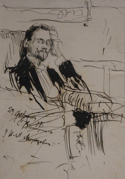 Aleksei Aleksandrovitš Bakhrushinin muotokuva 1865-1929, 1908 tekijältä Sergei Arsenevich Vinogradov