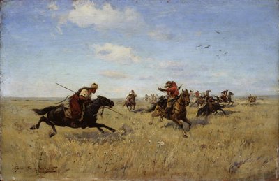 Taistelu Dneprin kasakkojen ja tataarien välillä, 1892 tekijältä Sergei Ivanovich Vasilkovsky