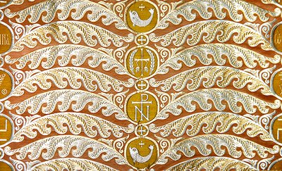 Olovyanishnikov Manufactory Gold Satin, 1900-luvun alku (tekstiili) tekijältä Sergei Vashkov