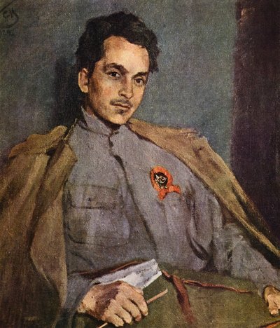 Kirjailija DA Furmanovin muotokuva tekijältä Sergei Vasilievich Malyutin