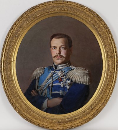 Alexandre III - Keisari Aleksanteri III:n (1845-1894) muotokuva - Sergei Konstantinovitš Zarjankon (1818-1870) kuva (1818-1870), n. 1865 - Öljy kankaalle, 78x71 - Yksityiskokoelma tekijältä Sergey Konstantinovich Zaryanko