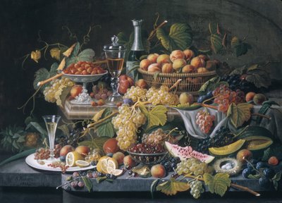 Asetelma: Hedelmä, 1855. tekijältä Severin Roesen