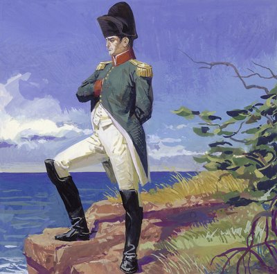 Napoleon maanpaossa Helenan saarella (guassi paperille) tekijältä Severino Baraldi