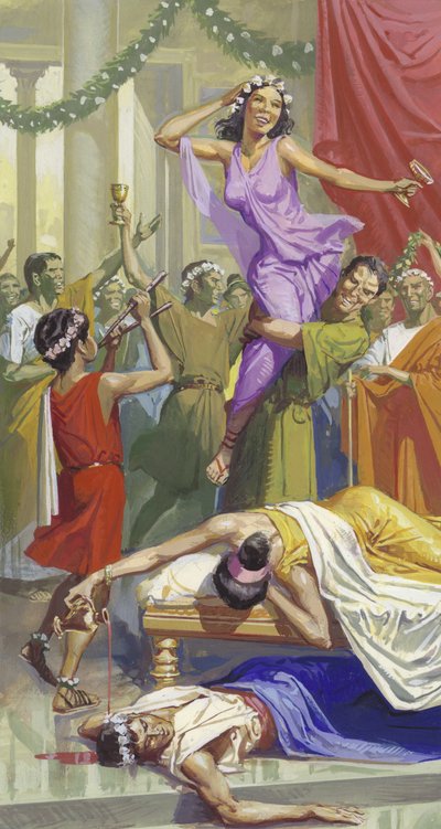 Roomalainen Saturnalia-juhla (guassi paperille) tekijältä Severino Baraldi