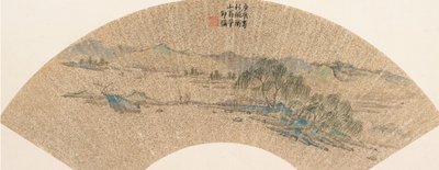 Maisema Wen Zhengmingin jälkeen, päivätty 1640. tekijältä Shao Mi