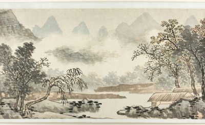 Pilvet joen yllä ennen sadetta 溪雲欲雨圖 tekijältä Shen Zhou