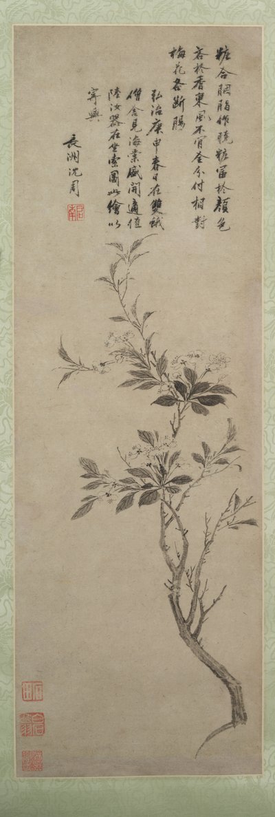 Kukkiva rapuomena, 1500. tekijältä Shen Zhou