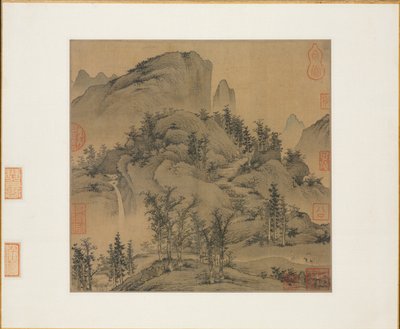 Matkailijat Autumn Mountainsissa, 1300-luvun ensimmäinen puolisko. tekijältä Sheng Mou