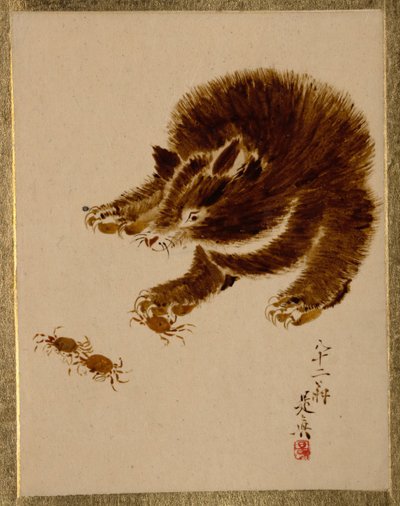 Karhu ja rapuja. tekijältä Shibata Zeshin