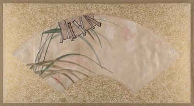 Kukat vaaleanpunaiset ja valkoiset ja Lehdet, Clappers, 1800-luvun loppu. tekijältä Shibata Zeshin