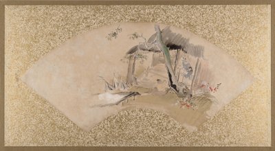 Talo naisen ja vauvan kanssa, 1800-luvun loppu. tekijältä Shibata Zeshin