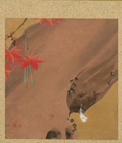 Lehti albumilta Seasonal Themes: Moths, 1847. tekijältä Shibata Zeshin