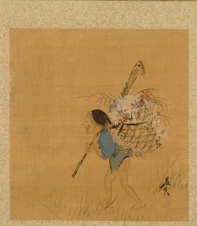 Lehti kausiteemojen albumilta: Tea Jar and Cups, 1847. tekijältä Shibata Zeshin