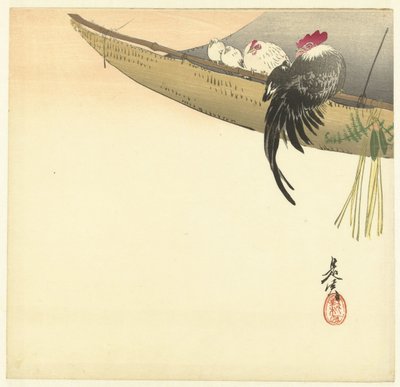 Uudenvuodenpäivä kukon vuonna tekijältä Shibata Zeshin