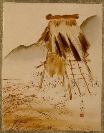 Riisinkuivauskehys. tekijältä Shibata Zeshin