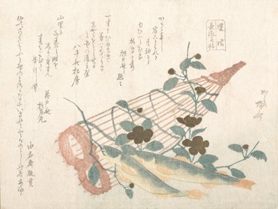 Nagara-joen makeat kalat, koreja ja kukkia, 1800-luku, 1800-luku. tekijältä Shinsai