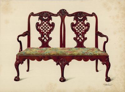 Settee, Miss Millsin omaisuus (chromolitho) tekijältä Shirley Charles Llewellyn Slocombe