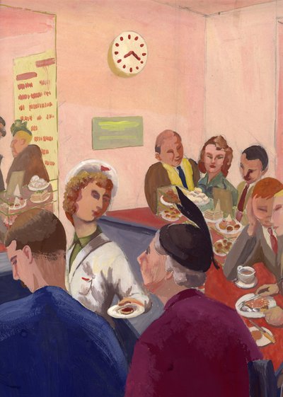 Kahvilan sisustus, Lontoo, v1950. tekijältä Shirley Markham
