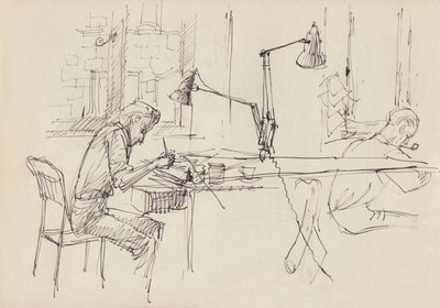 Graafisen suunnittelun studio, c1950. tekijältä Shirley Markham