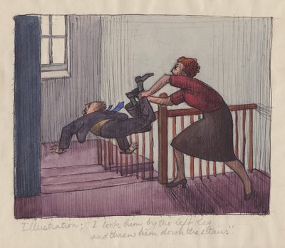 "Otin hänet vasemmasta jalasta ja heitin hänet alas portaita", 1952. tekijältä Shirley Markham