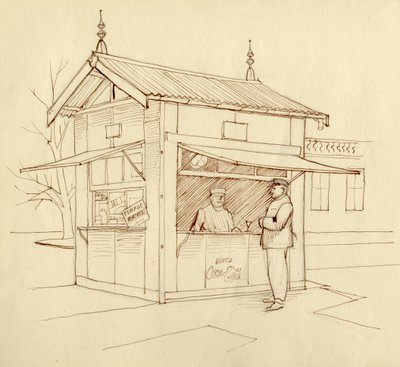 Juomia myyvä kioski, Pariisi, Ranska, v1951. tekijältä Shirley Markham