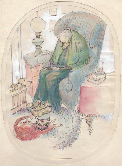 Vanha nainen ja kissa, 1951. tekijältä Shirley Markham