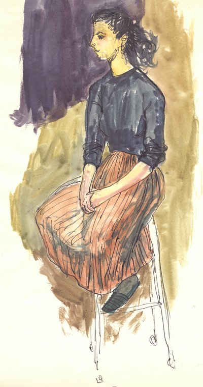Istuva nainen, v1950. tekijältä Shirley Markham